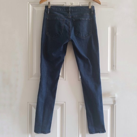 LOFT Curvy Skinny Stretch Low Rise Dark Blue Jeans SZ 25 - Picture 3 of 15